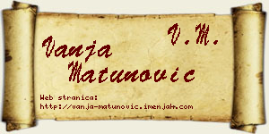 Vanja Matunović vizit kartica